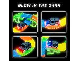 Vumdua Race Tracks and LED Race Car 133 PCS Glow in The Dark Amazing Racetrack Flexible Car Race Tracks for Boys Girls Kids Toddlers
