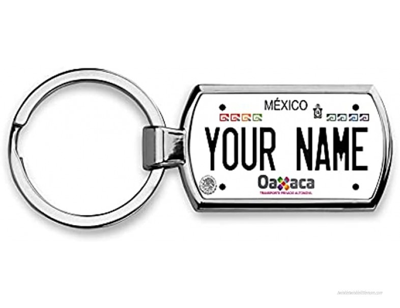 BRGiftShop Personalized Custom Name License Plate Mexico Oaxaca Metal Keychain