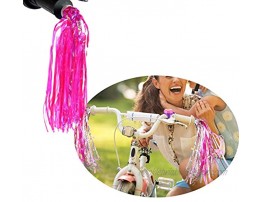 2 Pairs Kids Bicycle Tassel Ribbon Scooter Handlebar Streamers Sparkle Pink and Blue Colors Children Bike Grips Ribbons Baby Carrier Accessories Easy to Bike's Handlebars Shinny Style for Boys Girls