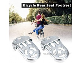 heyous Metal Bicycle Folding Foot Rest 90x60mm for Kids Bike Rear Seat Safety Footrest Foot Plates Pedals Bike Accessories Silver Tone
