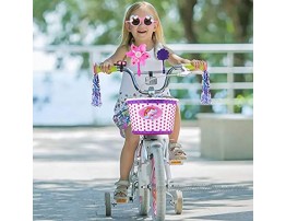 Hicdaw 135Pcs Kid's Bicycle Basket Streamers Set Unicorn Bicycle Basket with Sunglasses Bicycle Bell Decorations Set Kids Bike Accessories Flower Girl Basket