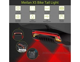 MEILAN X5 Smart Bike Tail Light with Turn Signals and Automatic Brake Light Wireless Remote Control Bike Rear Light Back USB Rechargeable Safety Warning Cycling Light Fits on Any Road Bicycle
