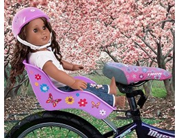 Ride Along Dolly Doll Bicycle Seat Bike Seat Purple with Decorate Yourself Decals Fits American Girl and Stuffed Animals