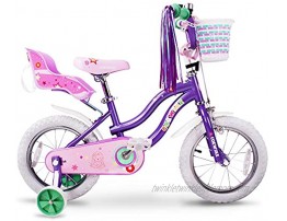 COEWSKE Kid's Bike Steel Frame Children Bicycle Little Princess Style 16 Inch with Training Wheel Purple 16 Inch
