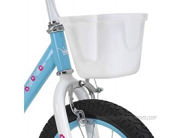 CYCMOTO Flower Girls Bike for Toddlers and Kids with Basket & Bell 14 & 16 Kids Bike with Training Wheels for Age 3-6 Years Child Blue Purple Teal Pink