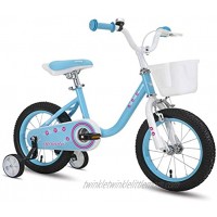 CYCMOTO Flower Girls Bike for Toddlers and Kids with Basket & Bell 14 & 16 Kids Bike with Training Wheels for Age 3-6 Years Child Blue Purple Teal Pink