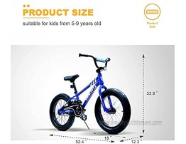 Foot Brake Kids Bike for Youth Kids Bicycles with 18 inch Wheels,Seat Height Adjustable Blue