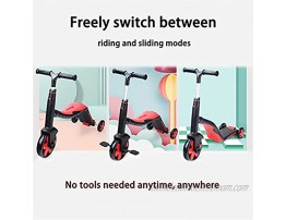 HOUBYU Tricycle for 2 Year Old Tricycle Three Modes Toddler Tricycle Flashing Wheels Toddler Bike for Carry Travel with Music Exercise Bike Tricycle for Toddlers Age 3-5 Color : Red