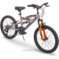 Huffy Valcon 20 Mountain Bike for Boys 6 Speed Dual Suspension Silver & Orange