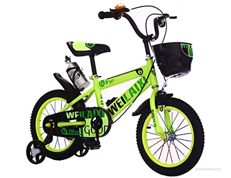 JLFSDB Kids Bike BMX Bike for Kids Boys Girls Bicycle Kids Bike Children's Bicycle for 3-10 Years Old Boys Girls Toddler Pedal Bikes in Size 12”14”16”18”Inch with Stand Color : Green Size : 16''