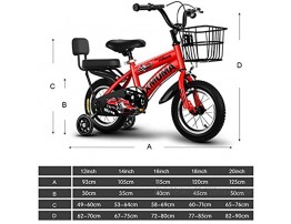 JLFSDB Kids Bike BMX Bike for Kids Boys Girls Bicycle Kids Bike,Boy Girl Childrens Bicycle for 2-11 Years,Toddler Training Bike with Stabilisers,in Size 12”14”16”18” Color : Red Size : 18inch