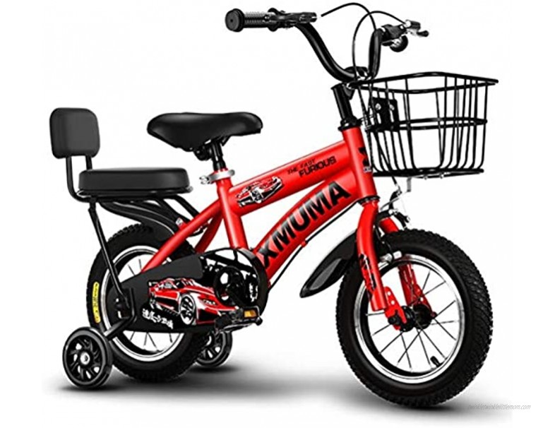 JLFSDB Kids Bike BMX Bike for Kids Boys Girls Bicycle Kids Bike,Boy Girl Childrens Bicycle for 2-11 Years,Toddler Training Bike with Stabilisers,in Size 12”14”16”18” Color : Red Size : 18inch
