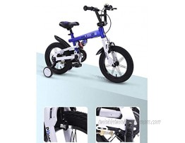 JLFSDB Kids Bike BMX Bike for Kids Boys Girls Bicycle Kids Bike,Child Steel Bicycle for 2-8 Years Boy Girl's Training Bike,in Size 14”16”18”Bicycle with Stabilisers Color : Blue Size : 14inch
