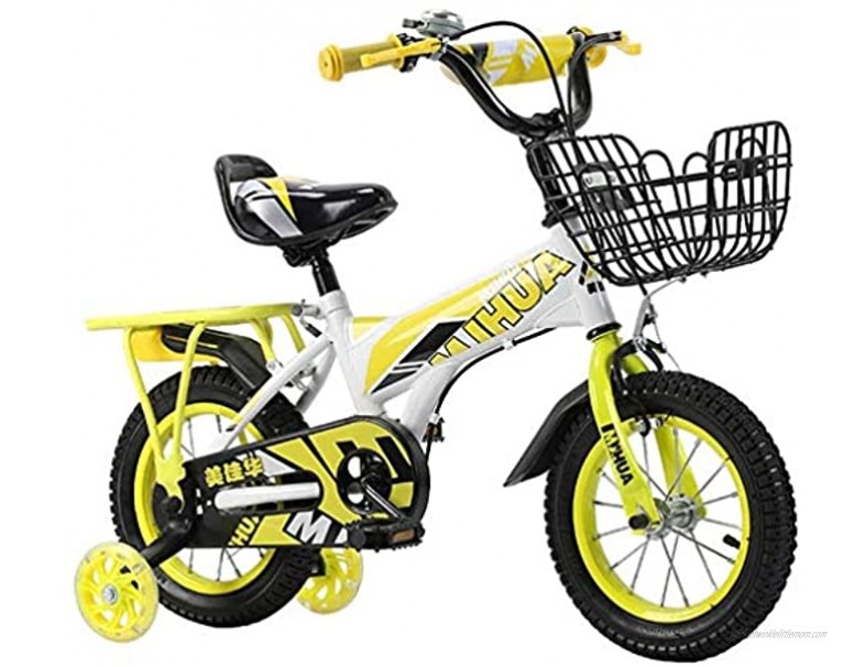 Kids Bike BMX Bike for Kids Boys Girls Bicycle Kids Bike ,for Boy's Girl's,Toddler Training Bike For 2-9 Years 12”,14”,16”,18”Childrens Bicycle With Training Wheels Color : Yellow Size : 12inch