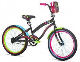 Let Kids Ride in Sweet Style with Bright,Eye Catching LittleMissMatched 20 Girls' Bike,Multi-Color,with Rear Brakes,BMX Style Handlebars,an Adjustable Seat,and a Mounted Carry Bag,for Ages 8-12