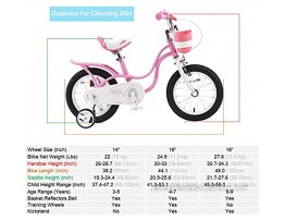 RoyalBaby Girl's Bike Little Swan for 3-9 Years Old 14 16 18 Inch Kids Bike with Training Wheels or Kickstand Basket Girls Child's Bicycle Pink White