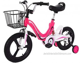 Tengma Girls Bike 16 Inch Kids Bike with Basket & Training Wheels,Kids Cruiser Bike Magnesium Alloy Bicycle for 4-11 Years Old Girls & Boys Pink