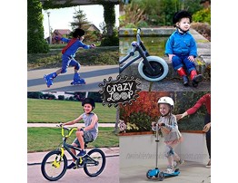 Crazy Loop Kids Toddler Bike Helmet Certified Impact Resistance Ventilation for Bicycle Cycling Skateboarding Scooter Roller Skate Inline Rollerblading Longboard. Adjustable Straps. Boys Girls.