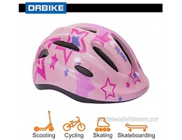 DRBIKE Kids Bike Helmet for Ages 3-8 Years Boys & Girls Kids Bicycle Helmet with Fun Design Lightweight Materials Adjustable Size Black Blue Navy Fuchsia