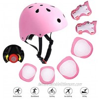 Kids Adjustable Bike Helmet for 5-8 Years 7 in 1 Sports Protective Gear Set Knee Elbow Wrist Pads Boys Girls Toddler Helmet with Cycling Skateboard Rollerblading Scooter