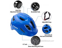 Skateboard Cycling Helmet Kopobob ASTM & CPSC Certified BMX Helmet for Kids and Youth Blue S
