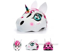 Toddler Helmet Unicorn Bike Helmet for Girls with Taillight 3D Unicorn CPSC and CPSIA Safety Certified for 3-10 Years Easily Adjuastable and Multi-Sport,Skateboard Skating Scooter Helmet
