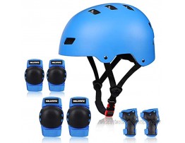 WILDMAX Adjustable Helmet for Youth Kids Toddler Boys Girls Protective Gear with Elbow Knee Wrist Pads for Skateboard Cycling Scooter Roller Skating Sports
