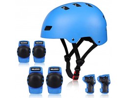 WILDMAX Adjustable Helmet for Youth Kids Toddler Boys Girls Protective Gear with Elbow Knee Wrist Pads for Skateboard Cycling Scooter Roller Skating Sports