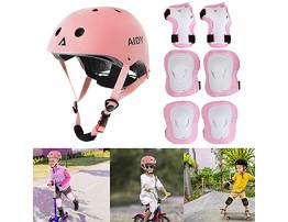 Aidy Kids Bike Helmet Toddler Helmet Adjustable for Girls Boys Knee Pads Elbow Pads Wrist Guards Kids Protective Gear Set for Skateboard Bike Roller Skating Cycling Scooter Rollerblade