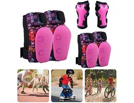 Brteyes 6 Pcs Kids Youth Protective Gear Set with Adjustable Strap Skate Pad Set Knee Elbow Palm Pad Equipment for Cycling Rock Climbing Skateboard Inline Skatings Multi-Sports Outdoor