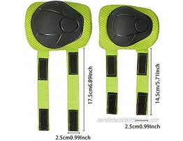 Child pad Set,Child Pad Set with Adjustable Wrist Guards Knee Elbow for Roller Biking Skateboard Green