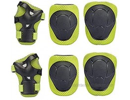 Child pad Set,Child Pad Set with Adjustable Wrist Guards Knee Elbow for Roller Biking Skateboard Green