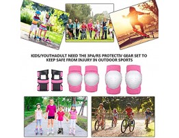 DOMEANYWAY Kids Skateboard Cycling Knee Pads Set Protective Gear Set Elbow Pads Wrist Guards for Multi Sports Skate Scooter Rollerblading Bicycle for Ages 3-12 Boys Girls