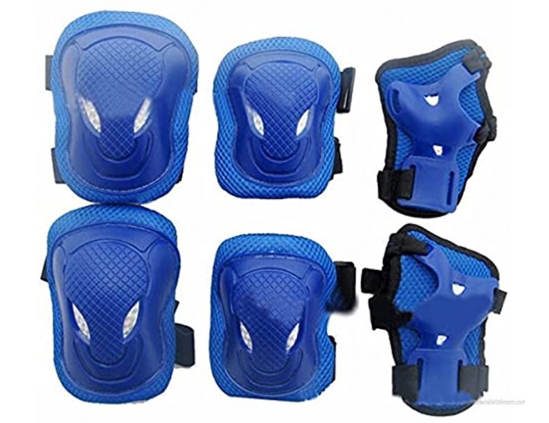 HSTD 6 in 1 Thicken Kids Protective Gear Set with Soft Knee Pads,Skateboarding for Children Toddler Skating Cycling Bike Rollerblading Scooter Skateboard Suitable for Boys Girls