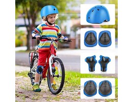 KAMSANG Protective Gear Set Kids Adjustable Helmet Knee Elbow Pads Wrist Guards Pads for Skateboard Roller Skating Cycling Scooter Sports