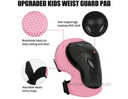 Kids' Helmet Sports Protective Gear Set with Knee Pads Elbow Pads and Wrist Guards for Girls Ages 3-8 Adjustable Child Bike Skateboard Cycling Scooter Helmet Pad Set Pink