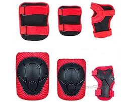 Kids Kneepads and Elbow Pads Knee Pads for Kids Knee and Elbow Pads Skateboard Knee Pads and Elbow Pads for Kids 3-8 Kids Knee Pads Set 6 Pcs Bike Protective Gear Kids Scooter Cycling Skating Red