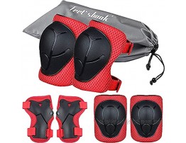 Kids Kneepads and Elbow Pads Knee Pads for Kids Knee and Elbow Pads Skateboard Knee Pads and Elbow Pads for Kids 3-8 Kids Knee Pads Set 6 Pcs Bike Protective Gear Kids Scooter Cycling Skating Red