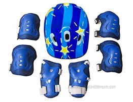 Kids Multi-Sport Protective Gear Set 7PCS Knee Elbow Pads Wrist Guards for Bike Skateboard Scooter Skating 3-9 Years