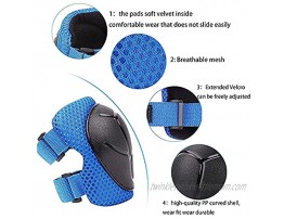 Knee Pads for Kids Knee and Elbow Pads Toddler Knee Pads and Elbow Pads Set Knee and Elbow Pads for Kids 3-8 Kids Kneepads and Elbow Pads 6Pcs Skateboard Protective Gear for Rollerblade Bike Blue