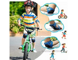 Knee Pads for Kids Knee and Elbow Pads Toddler Knee Pads and Elbow Pads Set Knee and Elbow Pads for Kids 3-8 Kids Kneepads and Elbow Pads 6Pcs Skateboard Protective Gear for Rollerblade Bike Blue