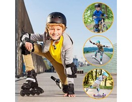 LEDIVO Protective Gear Set for Kids Youth Adult Knee Pads Elbow Pads Wrist Guards for Skateboarding Roller Skating Inline Skate Cycling Bike BMX Bicycle Scootering