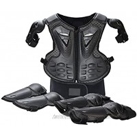 OUZHOU Children's Motorcycle Armor Children's Bicycle Protective Clothing Jackets Adjustable Breathable Chest Protection Vest with Elbow-Knee Pads Parent-Child Sports Safety Armored Protection