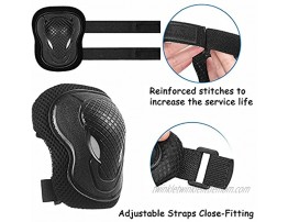 PEEPYPET Kids Skateboard Protective Gear 6 in 1 Skate Protective Gear Set with Wrist Guard and Adjustable Strap Elbow Pads Knee Pad for Kids Skating Cycling Bike Rollerblading Scooter
