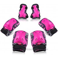 Toyvian Kids Protective Gear Knee Pads for Kids Knee and Elbow Pads with Wrist Guards 3 in 1 Protective Gear Set for Roller Skating Cycling Skateboard Bike Scooter RollerbladePink Size S