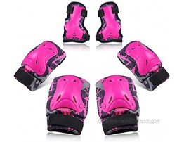 Toyvian Kids Protective Gear Knee Pads for Kids Knee and Elbow Pads with Wrist Guards 3 in 1 Protective Gear Set for Roller Skating Cycling Skateboard Bike Scooter RollerbladePink Size S