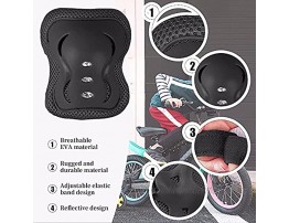 TTHH Knee Pads for Kids Knee and Elbow Pads for Kids and Teen Protective Gear 6 in 1 Set for Inline Skating Rollerblades Skateboard Dirt Bike Longboarding S