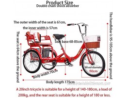 Adult Tricycle 20'' 3 Wheels for The Elderly Folding Tricycle Ladies Bicycles Enlarge The Back seat Pick up Children Grocery Shopping Outing