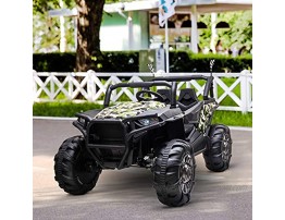 Aosom 12V 2-Seater Kids Electric Ride-On Car Off-Road UTV Truck Toy with Parental Remote Control & 4 Motors Camo Green