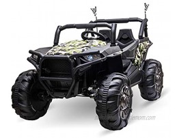 Aosom 12V 2-Seater Kids Electric Ride-On Car Off-Road UTV Truck Toy with Parental Remote Control & 4 Motors Camo Green